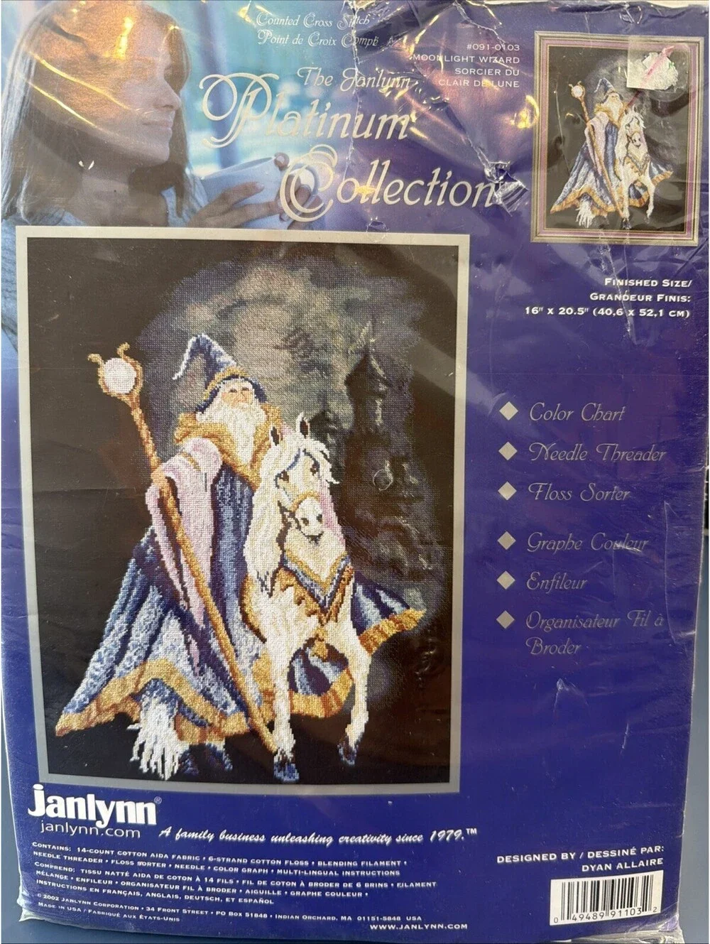 Janlynn Counted Cross Stitch Platinum Collection 2002 Moonlight Wizard New RARE